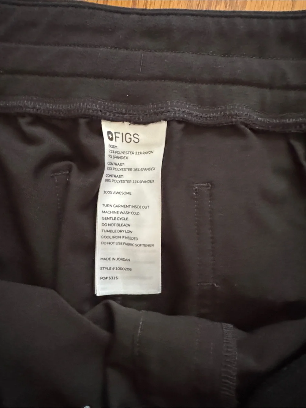 Figs Black Men’s Joggers with Gray Drawstring